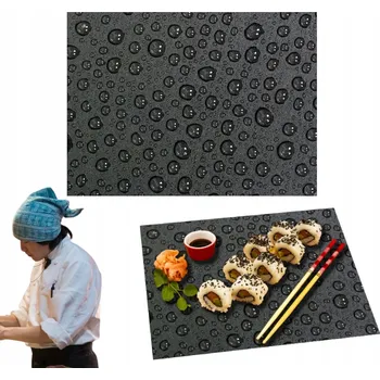 Kuchyňské prkénko VELKÉ SKLENĚNÉ PRKÉNKO NA SERVÍROVÁNÍ SUSHI Tvrzené Sklo 30x22cm - Vzor KAPKY