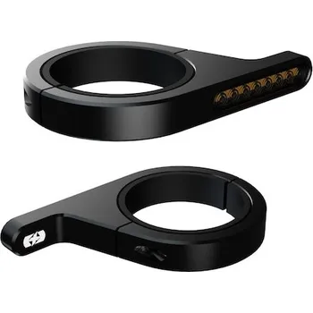 Osvětlení pro motocykl blinkry na trubky přední vidlice DarkTurner, OXFORD (black)