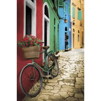 Obraz Plakát Kolo s kyticí růží bez rámu 61 x 91,5 cm