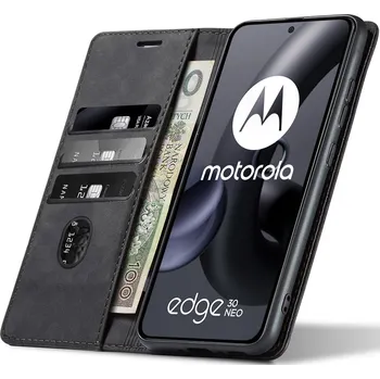 Pouzdro na mobilní telefon Flipové pouzdro Nela-Styl pro Motorola Edge 30 Neo, černé