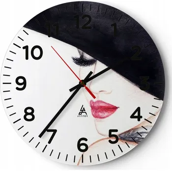Hodiny Kuchyňské nástěnné hodiny 30x30 Žena Moderní skleněné hodiny do obýváku Tiché