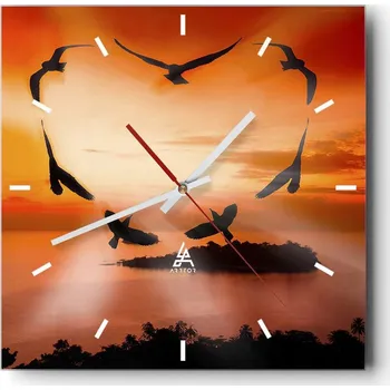 Hodiny Velké nástěnné hodiny 40x40 Krajina Skleněné hodiny Tiché