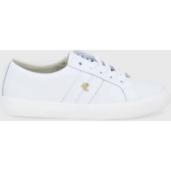 Pánské tenisky Kožené boty Lauren Ralph Lauren Janson II bílá barva, na plochém podpatku, 80283100000000000 802830937006 00X, EUR 36.5