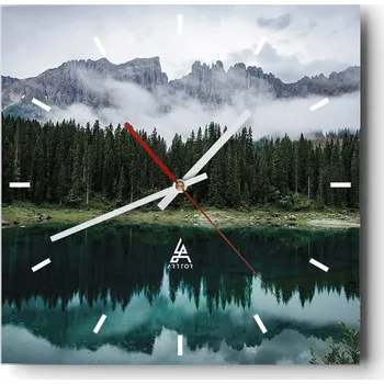 Hodiny Velké nástěnné hodiny 40x40 Krajina Skleněné hodiny Tiché