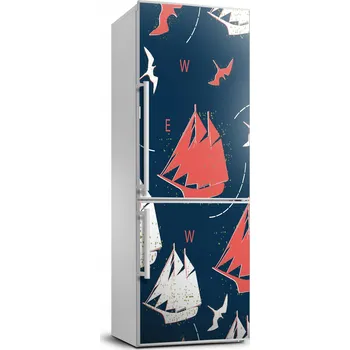 Fototapeta Foto Nálepka Skin na lednici Lodě ptáci mořské