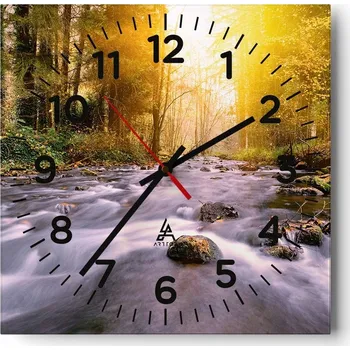 Hodiny Nástěnné hodiny do obýváku 40x40 Krajina Bezhluczne Skleněné hodiny Tiché