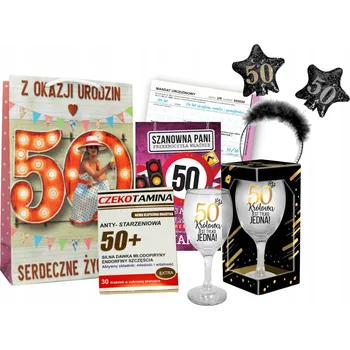 Sklenice Vtipný Dárek pro ženu k 50. narozeninám, Sklenička, čokolády