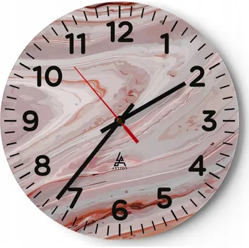 Hodiny Nástěnné hodiny do obýváku 40x40 Abstrakce Kulatý Skleněné hodiny Loft Tiché