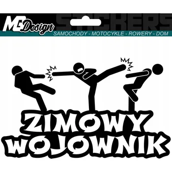 Samolepicí dekorace na vozidlo NÁLEPKA na auto ZIMNÍ BOJOVNÍK KARATE 12x20