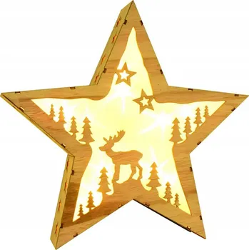 Vánoční dekorace Dekorace, ozdoba, vánoční hvězda bezdrátová LED lampička, zimní