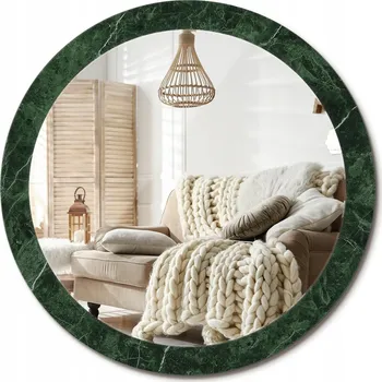 Zrcadlo Zrcadlo s potiskem do koupelny ložnice obývacího pokoje Velké fi 90 cm Zelený mramor