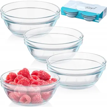 4x Miska salátová miska skleněná na saláty, svačiny, dezerty, zmrzlinu 200 ml
