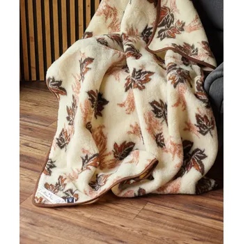 Přehoz na lůžko Vlněná deka přehoz na postel, pohovku vlna Merino - Podzim - Merino Wool