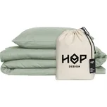 Sada povlečení HOP DESIGN šalvějově zeleň 160/200cm + 2 povlaky na polštáře 50/60cm