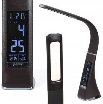Lampička LED Stolní LAMPA do KANCELÁŘE ČAS DATUM TEPLOTA LCD displej