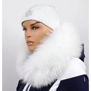 Kožešinový lem na kapuci - límec mývalovec sněhobílý M 142/14 (70 cm)