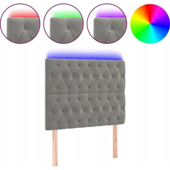 LED Čelo postele Světle šedé 100x7x118cm