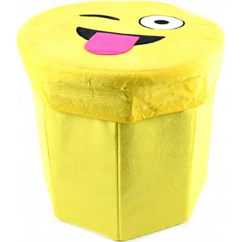 Taburet TABURET SKLÁDACÍ KŘESLO ÚLOŽNÝ BOX NA HRAČKY EMOJI