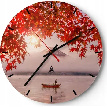 Hodiny Velké nástěnné hodiny 40x40 Krajina Skleněné hodiny Kulatý Tiché