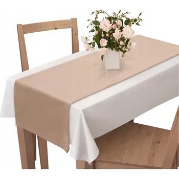 ubrus BĚHOUN NA STŮL 40x140 VELUROVÝ BÉŽOVÝ UBRUS