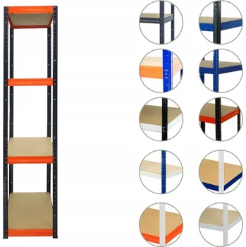 Dílenský regál Kovový regál skladový garážový HELIOS HBO 180x060x60 4 police