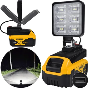 Svítilna pro DeWalt 18V halogenová pracovní LED + USB