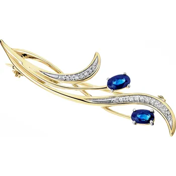 Brož Zlatá brož s diamanty a safíry - ryzost 585 - 203.163