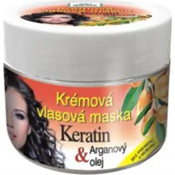 Bione Cosmetics Keratin & Arganový olej krémová vlasová maska pro všechny typy vlasů 260 ml