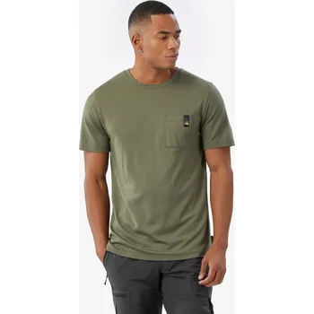 Pánské tričko SIMOND Pánské merino tričko s krátkým rukávem XL KAŠTANOVÁ|ZELENÁ