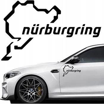 Samolepicí dekorace na vozidlo NÁLEPKA na auto okruh NÜRBURGRING 23x14cm BARVA