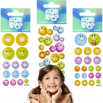samolepka Sada barevných samolepek emotikonů, motivační samolepky pro děti