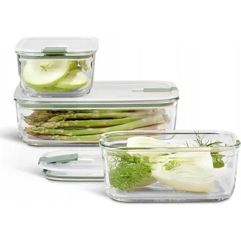 Dóza na potraviny Sada 3 skleněných dóz na potraviny easyclip 2x700ml a 1000 ml, Nordic