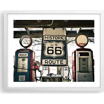 Obraz Obraz plakát na zeď v bílém rámu 50x40 vintage foto plakáty do obýváku