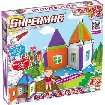 ostatní stavebnice SUPERMAG MAGNETICKÉ STAVEBNICE MŮJ DOMEČEK 83 dílků