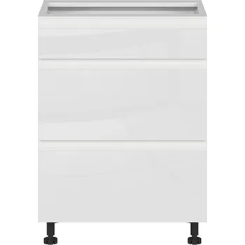 Kuchyňská skříňka Black red white Spodní skříňka se 2 zásuvkami kuchyně Sole D2S-60/82/2SFB/B Barva korpusu skříněk: Bílá alpská, Zvolte barvu dvířek: Bílá lesk