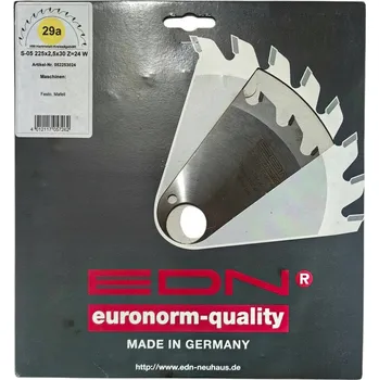 Pilový kotouč EDN Kotoučová pila na dřevo 225 x 2,5 x 30 mm, 24 zubů HW 29a Yellow