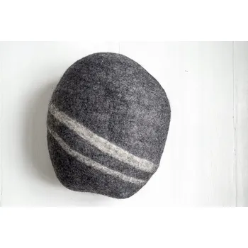 Taburet TABURET KAMENNÁ POLŠTÁŘ PODUŠKA Z VLNY KÁMEN XL