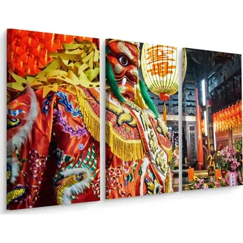 Obraz Obraz Triptych Čínské BOŽSTVO Festival 3D 60x40