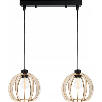 Závěsná lampa LED-ONE 2x koule dřevo 2 - světelné body E27