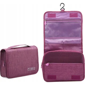 Kosmetická taška ZÁVĚSNÁ KOSMETICKÁ TAŠKA KUFŘÍK ORGANIZÉR NA KOSMETIKU RŮŽOVÁ