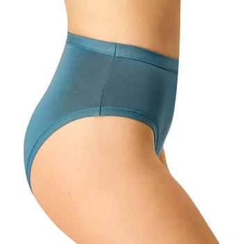 Korzet JADEA - Kalhotky bavlněné MIDI s vysokým pasem - M/modrá - jeans