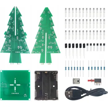 Vánoční dekorace LED Vánoční stromek, DIY sada pro výuku pájení