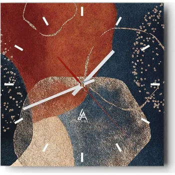 Hodiny Velké nástěnné hodiny 40x40 Abstrakce Skleněné tiché hodiny