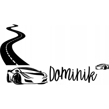 Samolepící dekorace Samolepka na zeď s jménem dítěte - auto