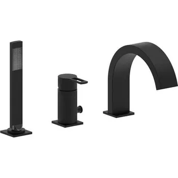 Vodovodní baterie Vanová baterie Paffoni Ringo se sprchovým setem černá RIN040LNO