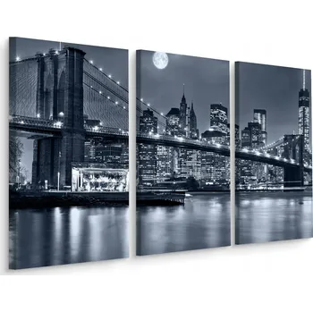 Obraz Obraz 3dílný NEW YORK Most v noci 3D efekt 60x40