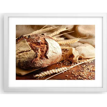 Obraz Obraz plakát v bílém rámu do obýváku 40x30 chleba foto plakáty na zeď