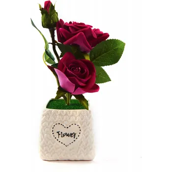 umělá květina Umělý Květ v květináči Růže 25 cm Různé