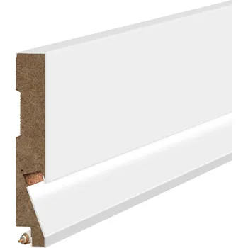 Podlahová lišta Golddoor MDF bílá LED 80 mm x 16 mm, délka 100 cm