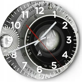 Hodiny Kuchyňské nástěnné hodiny 30x30 Fotoaparát Moderní skleněné hodiny Tiché